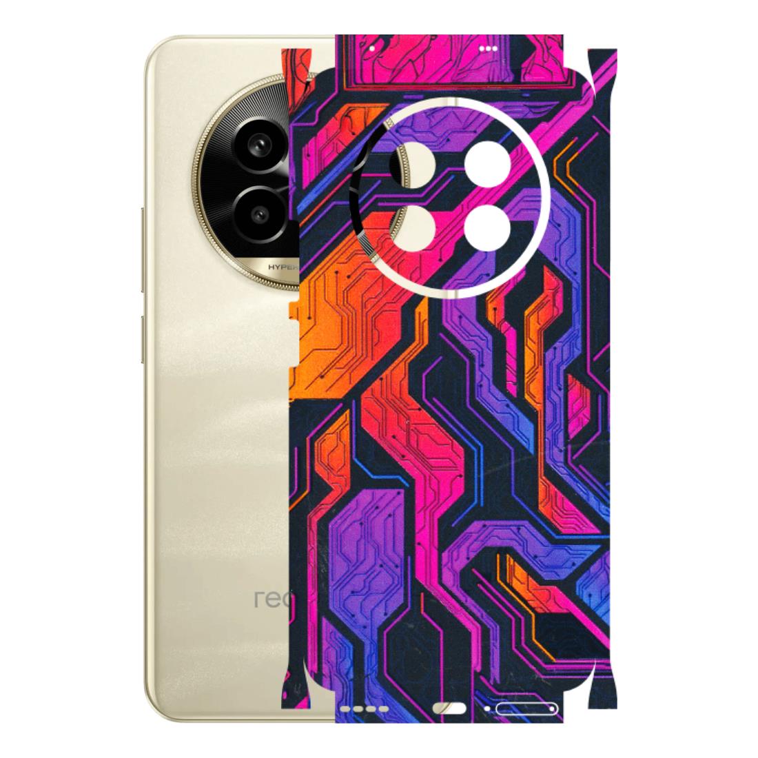 Realme Phone Skins (All Models) - Tech Circuits Futuristic - 3D Embossed Finish (L-07) Realme 14 Pro Lite