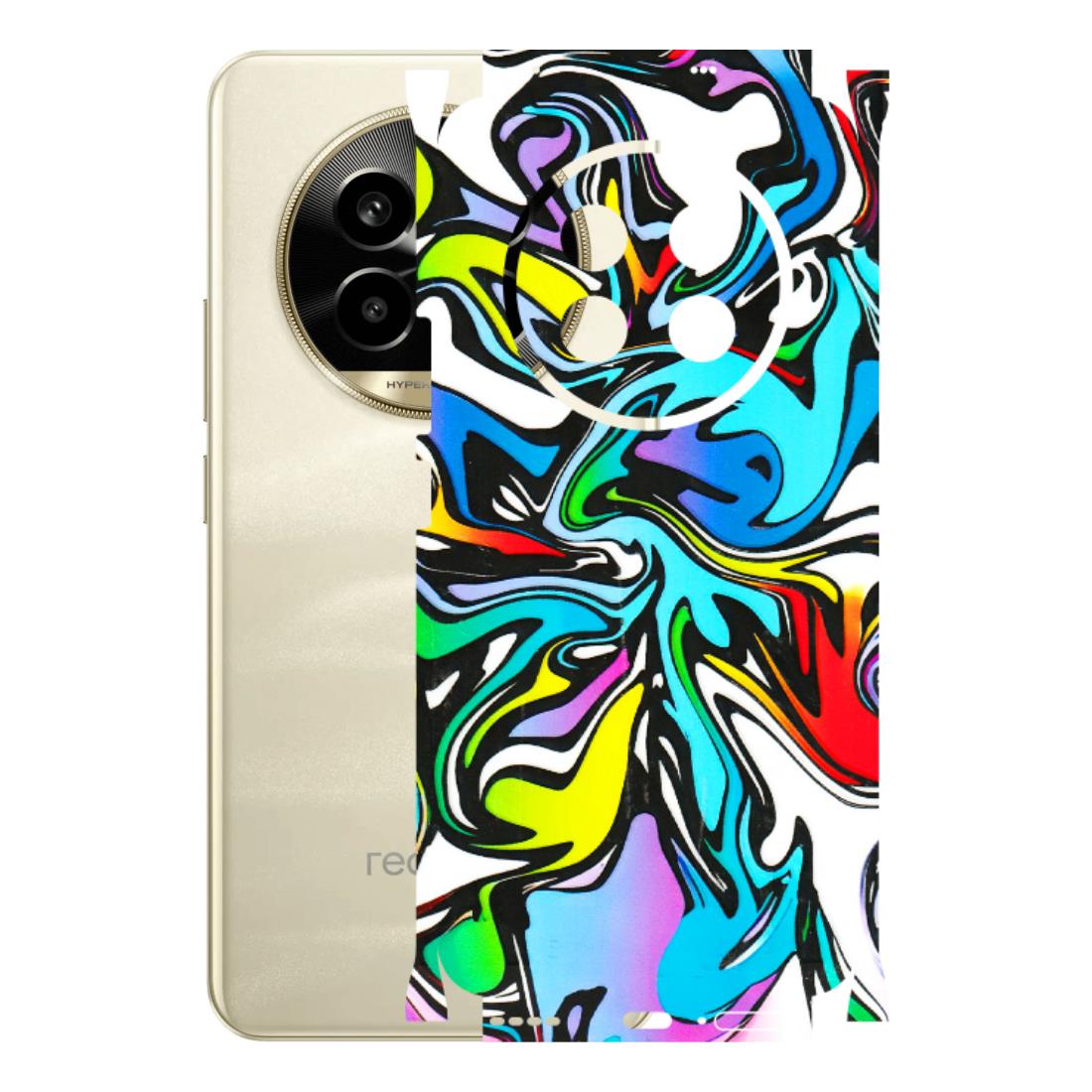 Realme Phone Skins (All Models) - Abstract Colour Paints - 3D Embossed Finish (L-271) Realme 14 Pro Lite