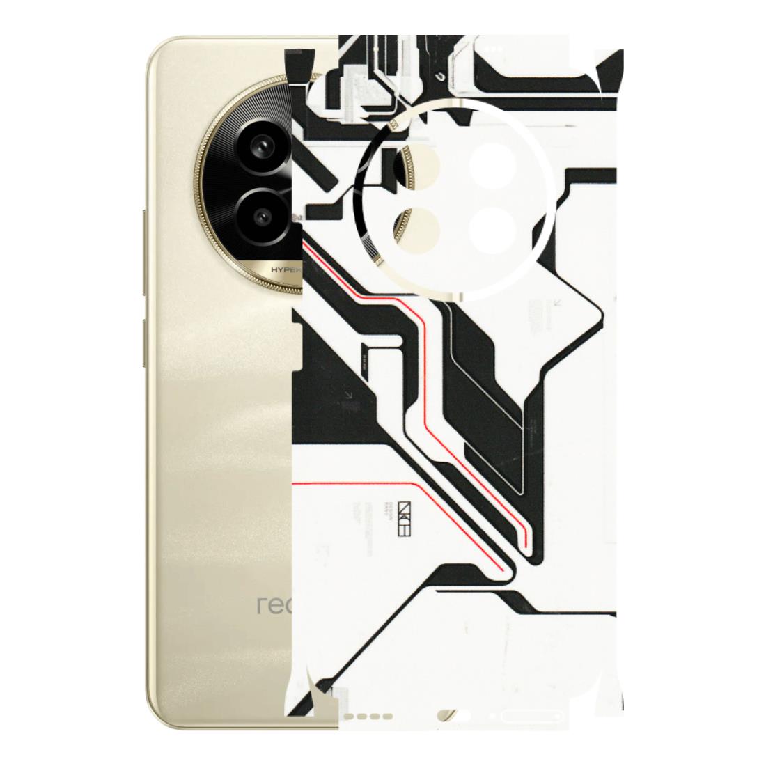 Realme Phone Skins (All Models) - White Techy Logo - 3D Embossed Finish (L-312) Realme 14 Pro Lite