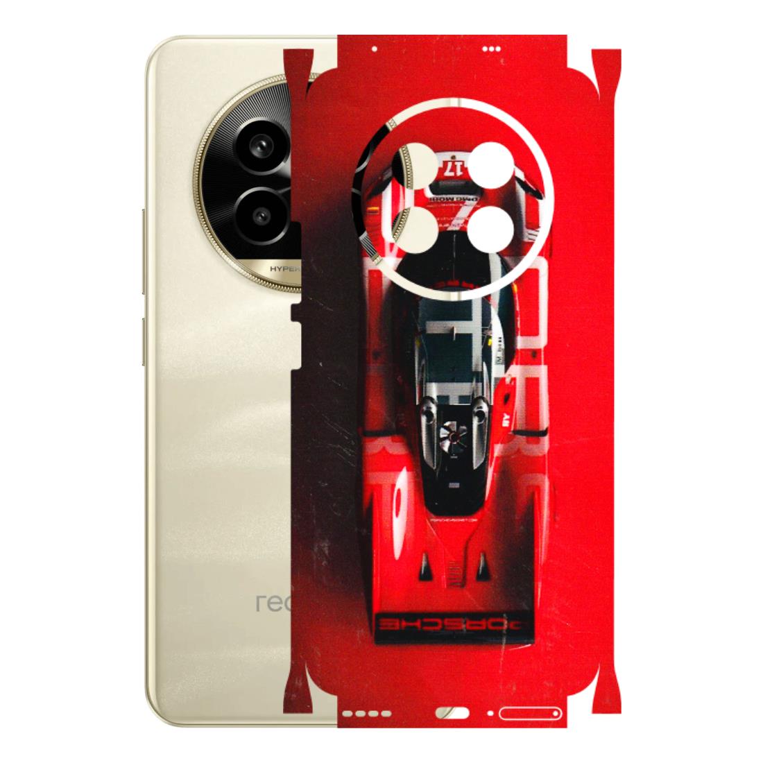 Realme Phone Skins (All Models) - Red Porsche Car Logo - 3D Embossed Finish (L-315) Realme 14 Pro Lite