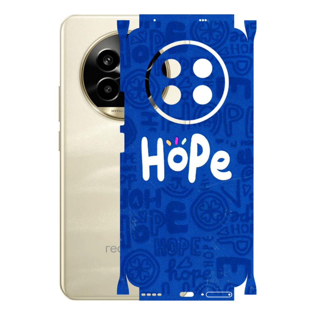 Realme Phone Skins (All Models) - Hope Doodles Blue - 3D Embossed Finish (L-43) Realme 14 Pro Lite
