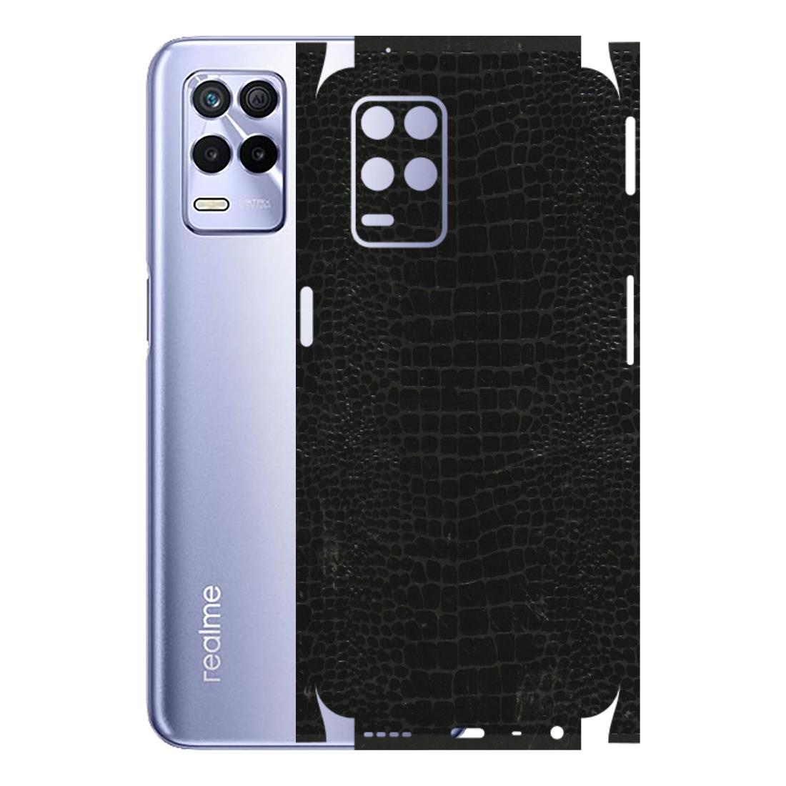 Realme Phone Skins (All Models) - Snake Leather Black - 3D Embossed Finish (L-107) Realme 8S (5G)