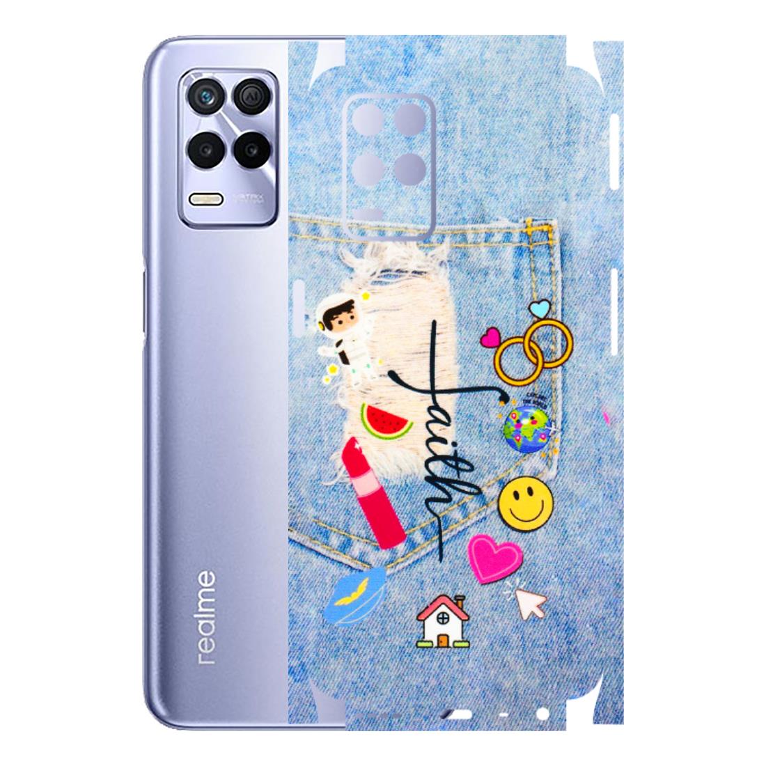 Realme Phone Skins (All Models) - Denim Jeans Pocket - 3D Embossed Finish (L-134) Realme 8S (5G)
