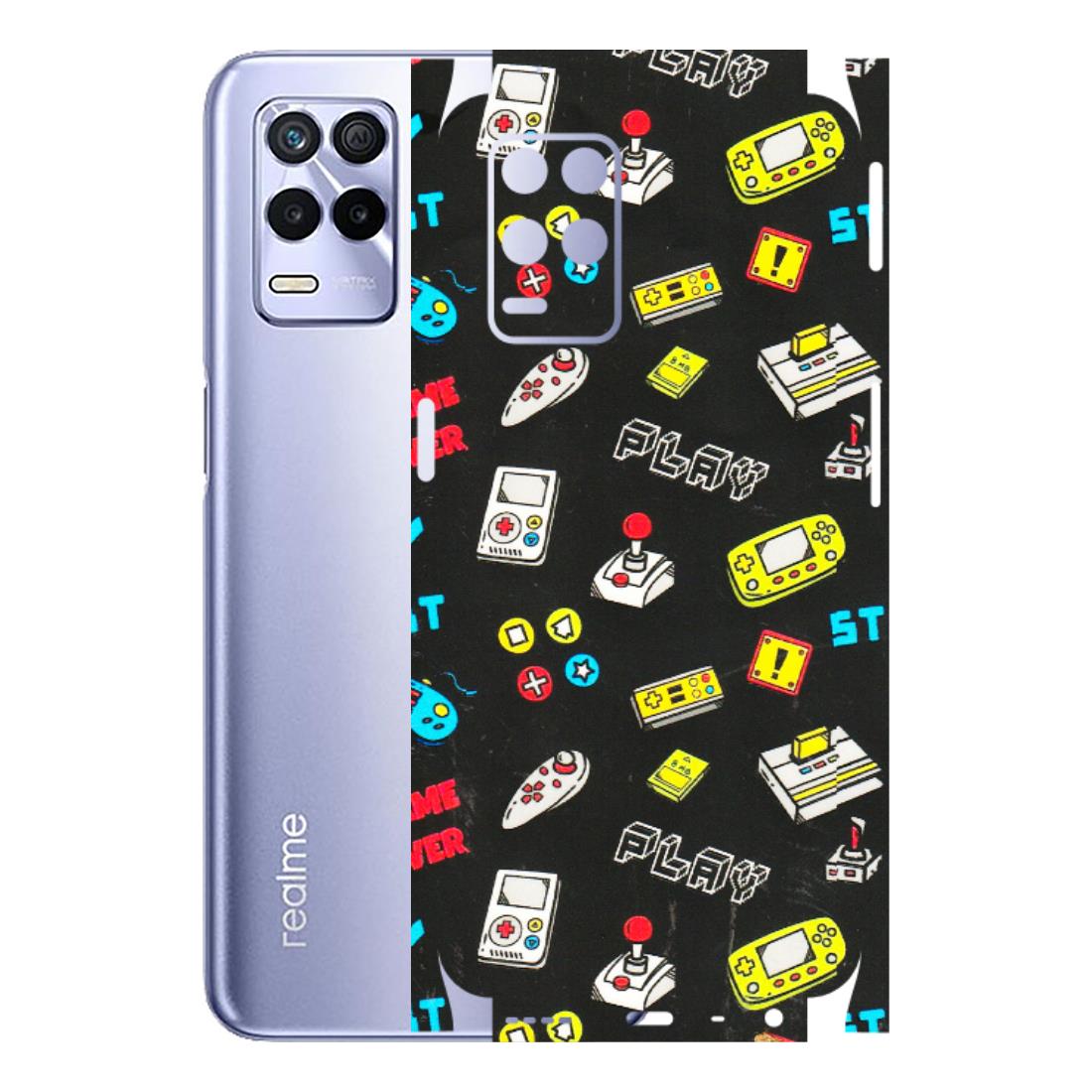 Realme Phone Skins (All Models) - Gaming Doodles - 3D Embossed Finish (L-224) Realme 8S (5G)