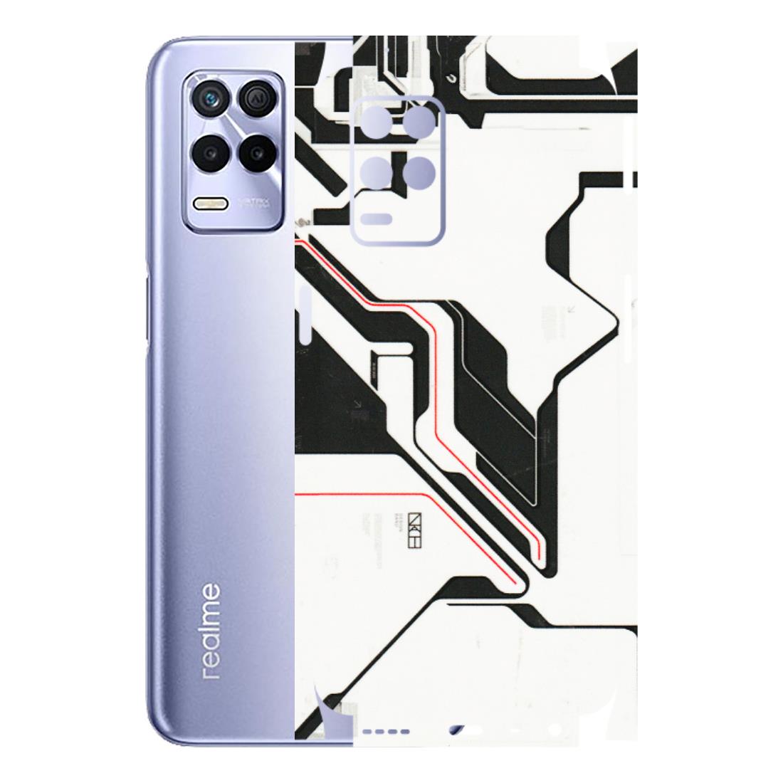 Realme Phone Skins (All Models) - White Techy Logo - 3D Embossed Finish (L-312) Realme 8S (5G)