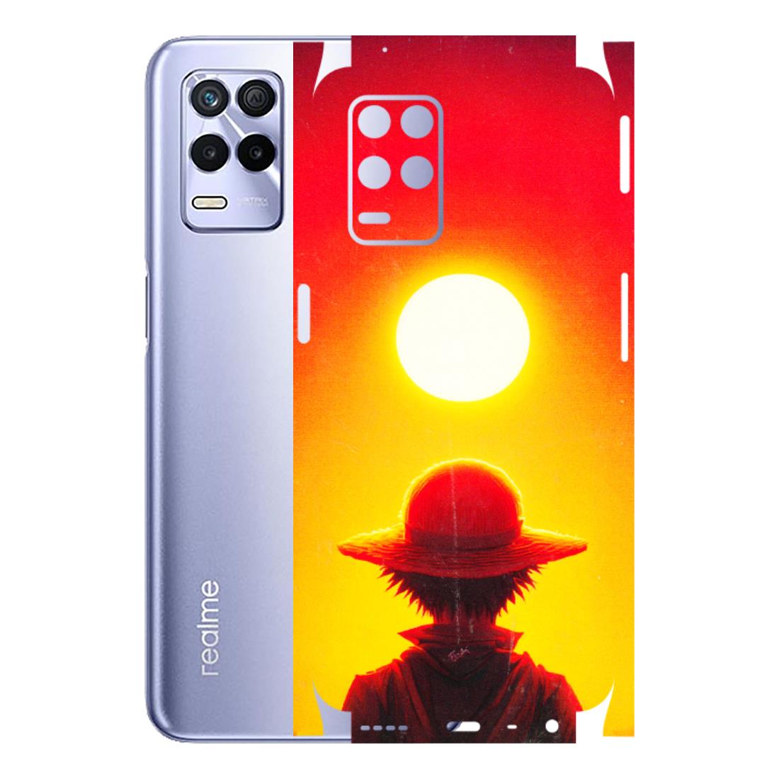 Realme Phone Skins (All Models) - Cool Sunset With Monkey D.Luffy Anime - 3D Embossed Finish (L-329) Realme 8S (5G)