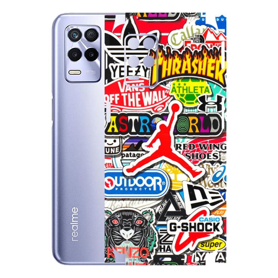 Realme Phone Skins (All Models) - Multi Brands Sticker Graffiti - 3D Embossed Finish (L-37) Realme 8S (5G)