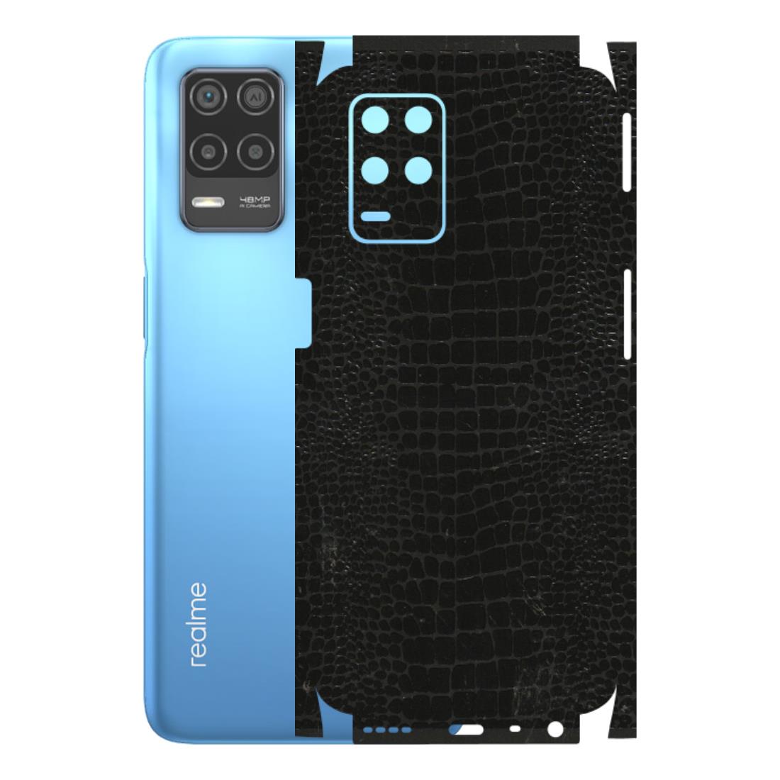 Realme Phone Skins (All Models) - Snake Leather Black - 3D Embossed Finish (L-107) Realme 8 (4G)