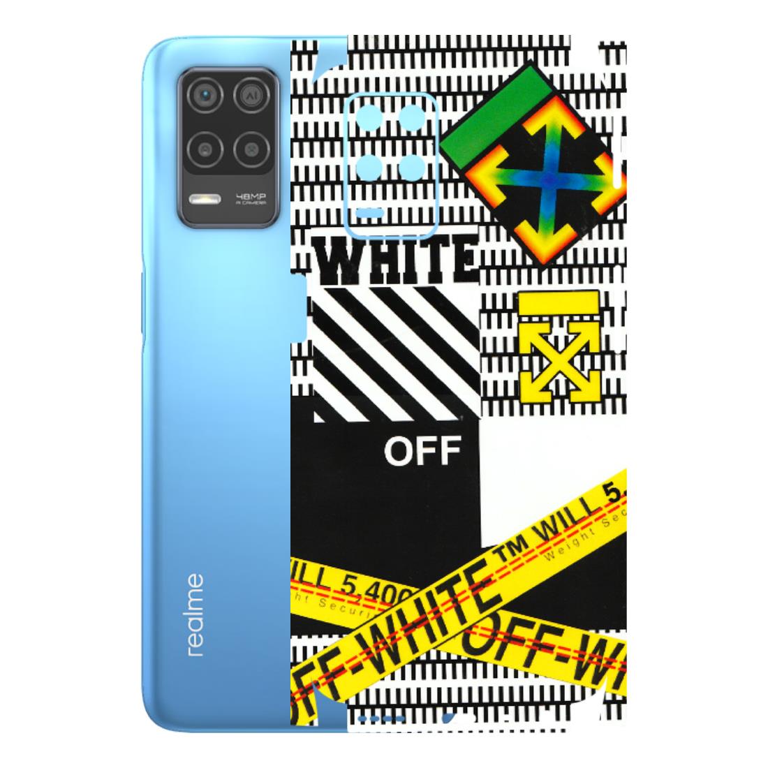 Realme Phone Skins (All Models) - White Off Abstract - 3D Embossed Finish (L-172) Realme 8 (4G)