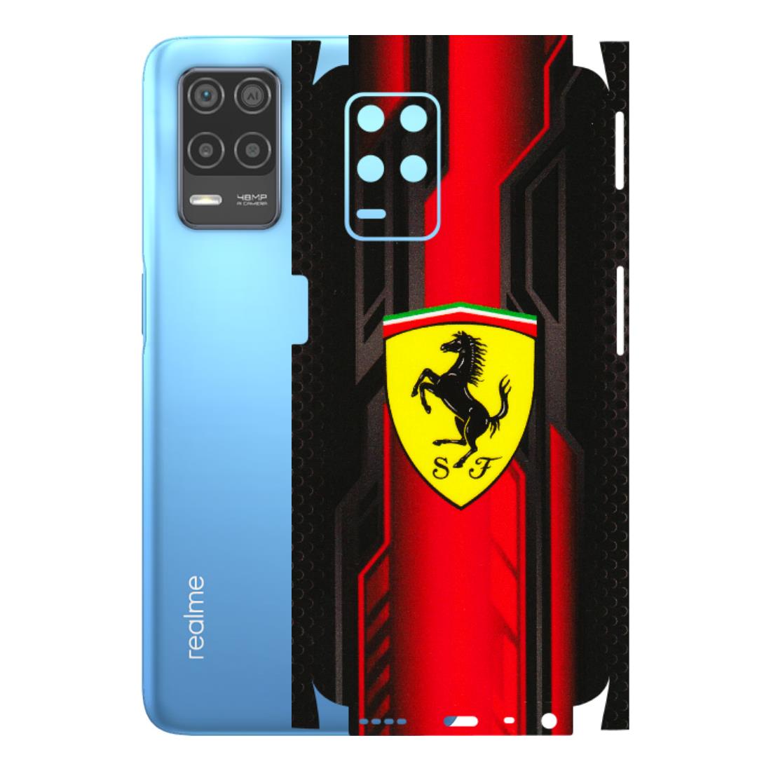 Realme Phone Skins (All Models) - Black Ferrari Logo - 3D Embossed Finish (L-253) Realme 8 (4G)