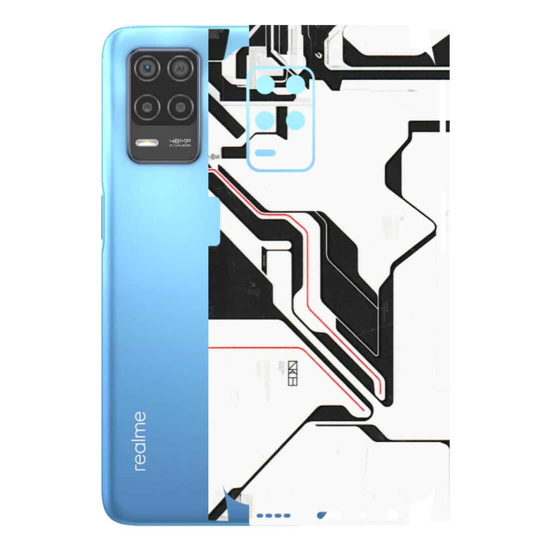Realme Phone Skins (All Models) - White Techy Logo - 3D Embossed Finish (L-312) Realme 8 (4G)