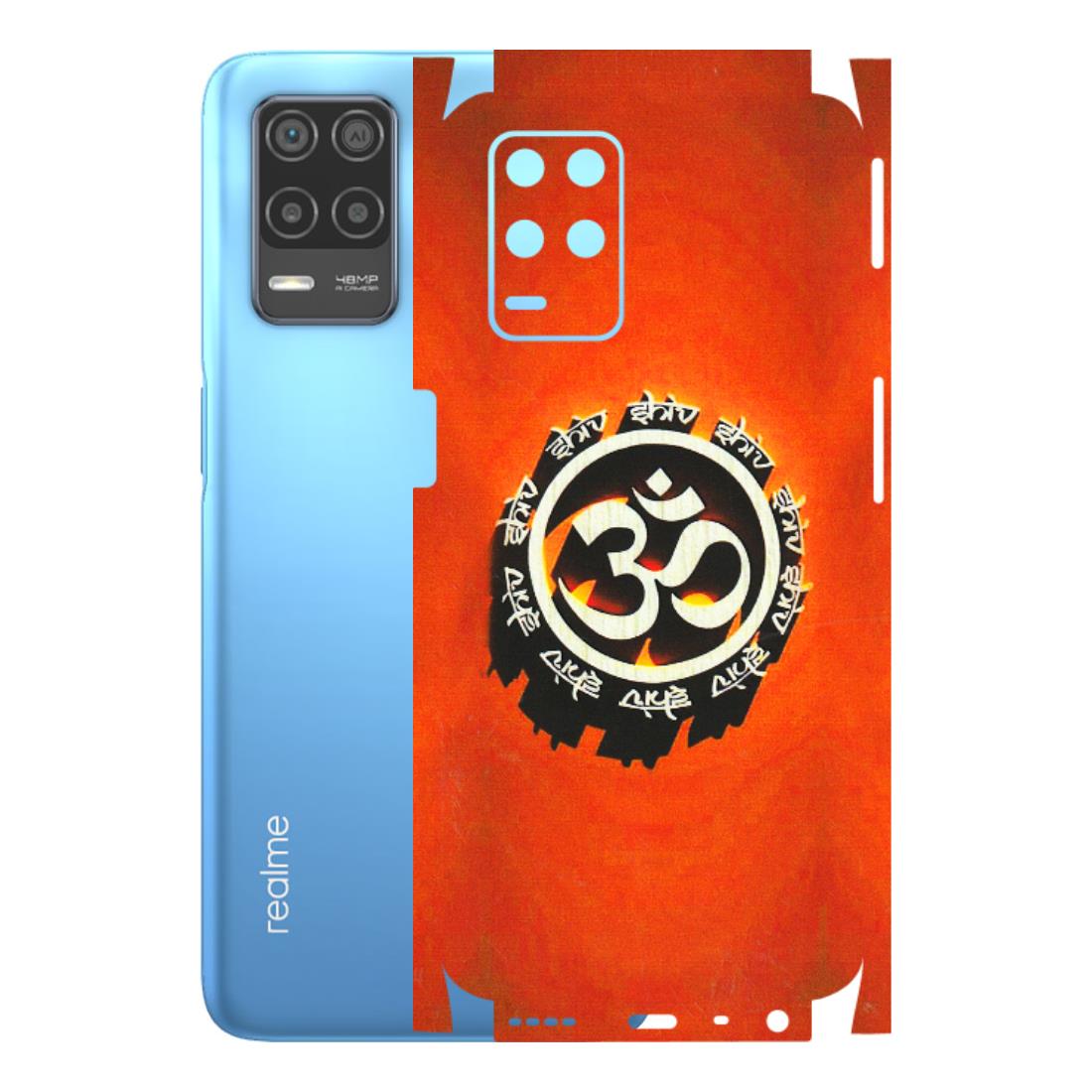 Realme Phone Skins (All Models) - Aum Shiv Orange - 3D Embossed Finish (L-32) Realme 8 (4G)