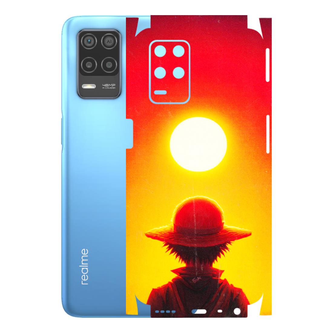 Realme Phone Skins (All Models) - Cool Sunset With Monkey D.Luffy Anime - 3D Embossed Finish (L-329) Realme 8 (4G)