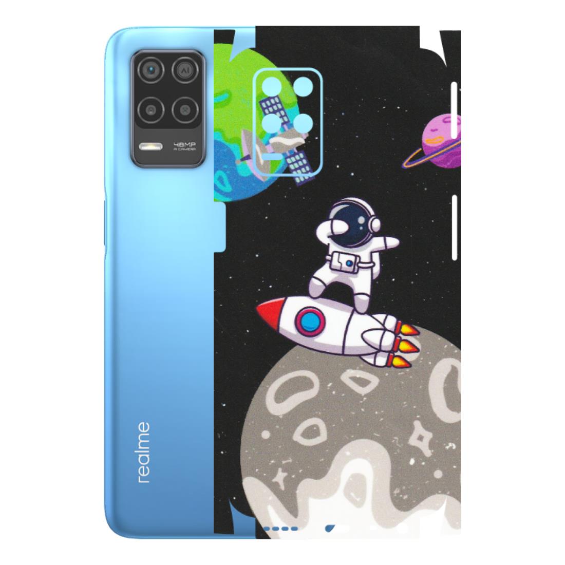 Realme Phone Skins (All Models) - Astronaut Vibing Toon Running - Matte Finish (M-39) Realme 8 (4G)