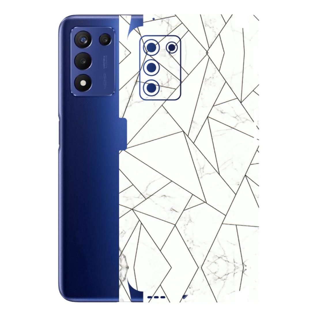 Realme Phone Skins (All Models) - Luxury White Marble Effect - 3D Embossed Finish (L-168) Realme 9 5G SE