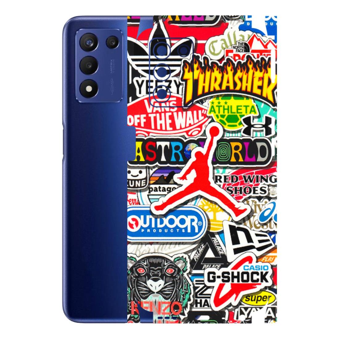 Realme Phone Skins (All Models) - Multi Brands Sticker Graffiti - 3D Embossed Finish (L-37) Realme 9 5G SE