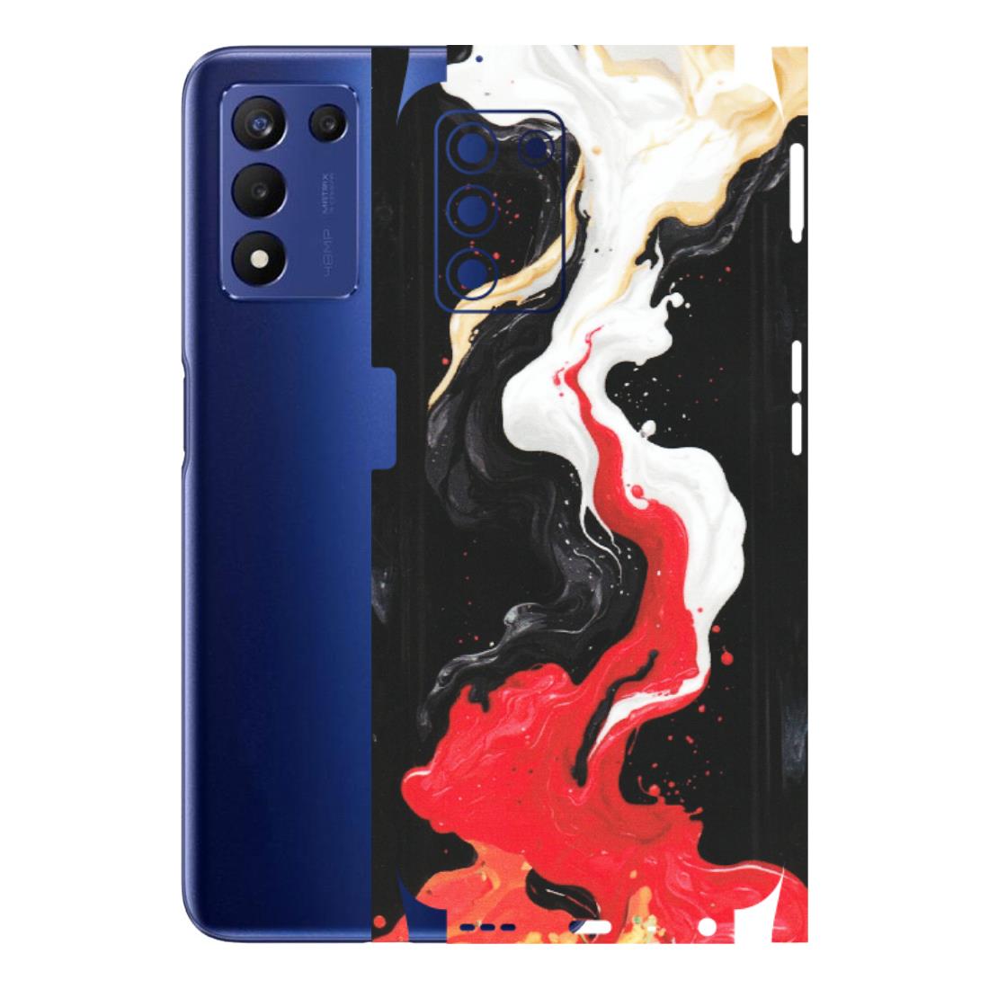 Realme Phone Skins (All Models) - Black Red White Paint Splash Fusion - Matte Finish (M-56) Realme 9 5G SE
