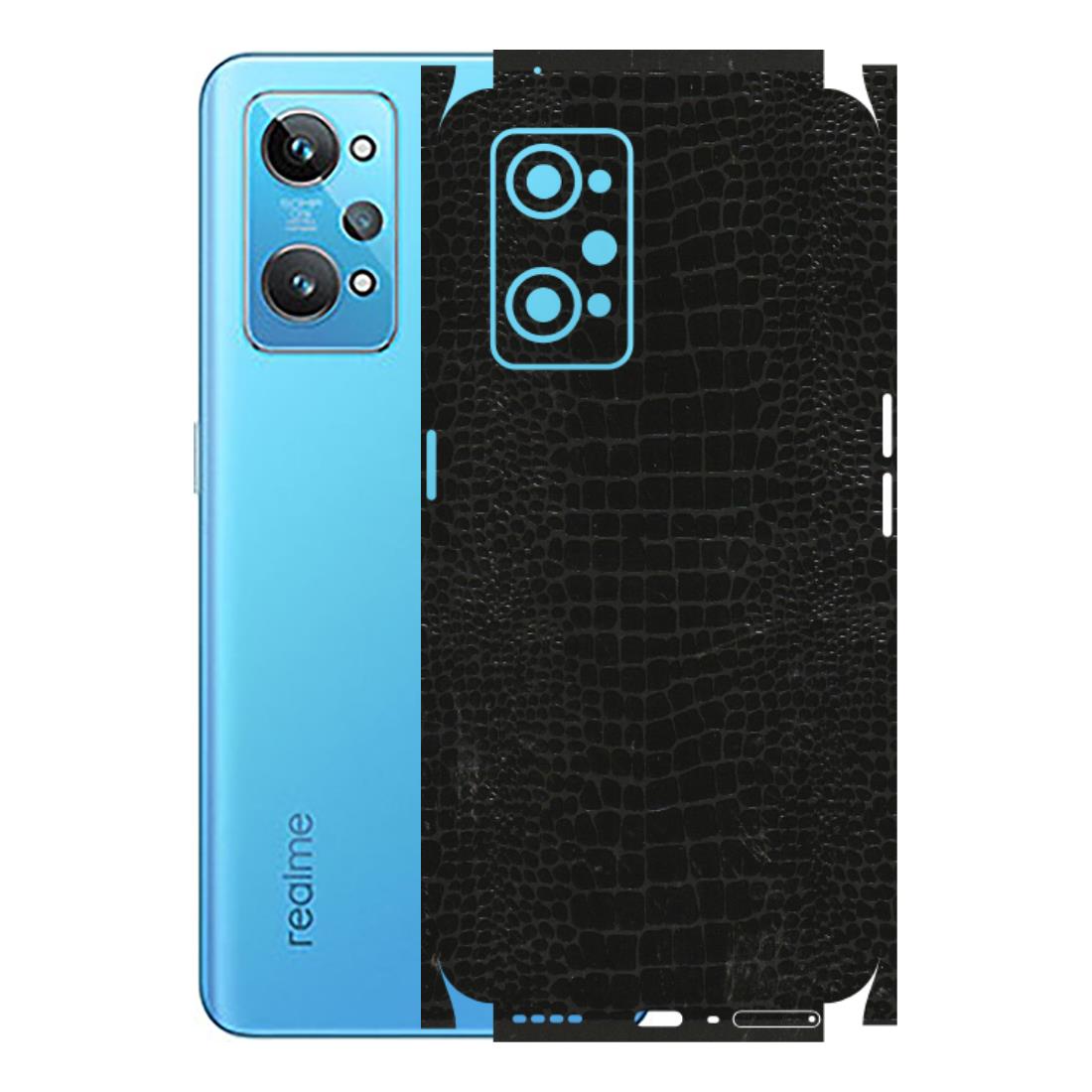Realme Phone Skins (All Models) - Snake Leather Black - 3D Embossed Finish (L-107) Realme GT 2