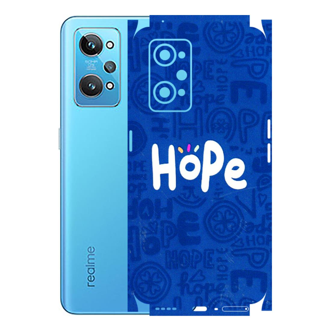 Realme Phone Skins (All Models) - Hope Doodles Blue - 3D Embossed Finish (L-43) Realme GT 2