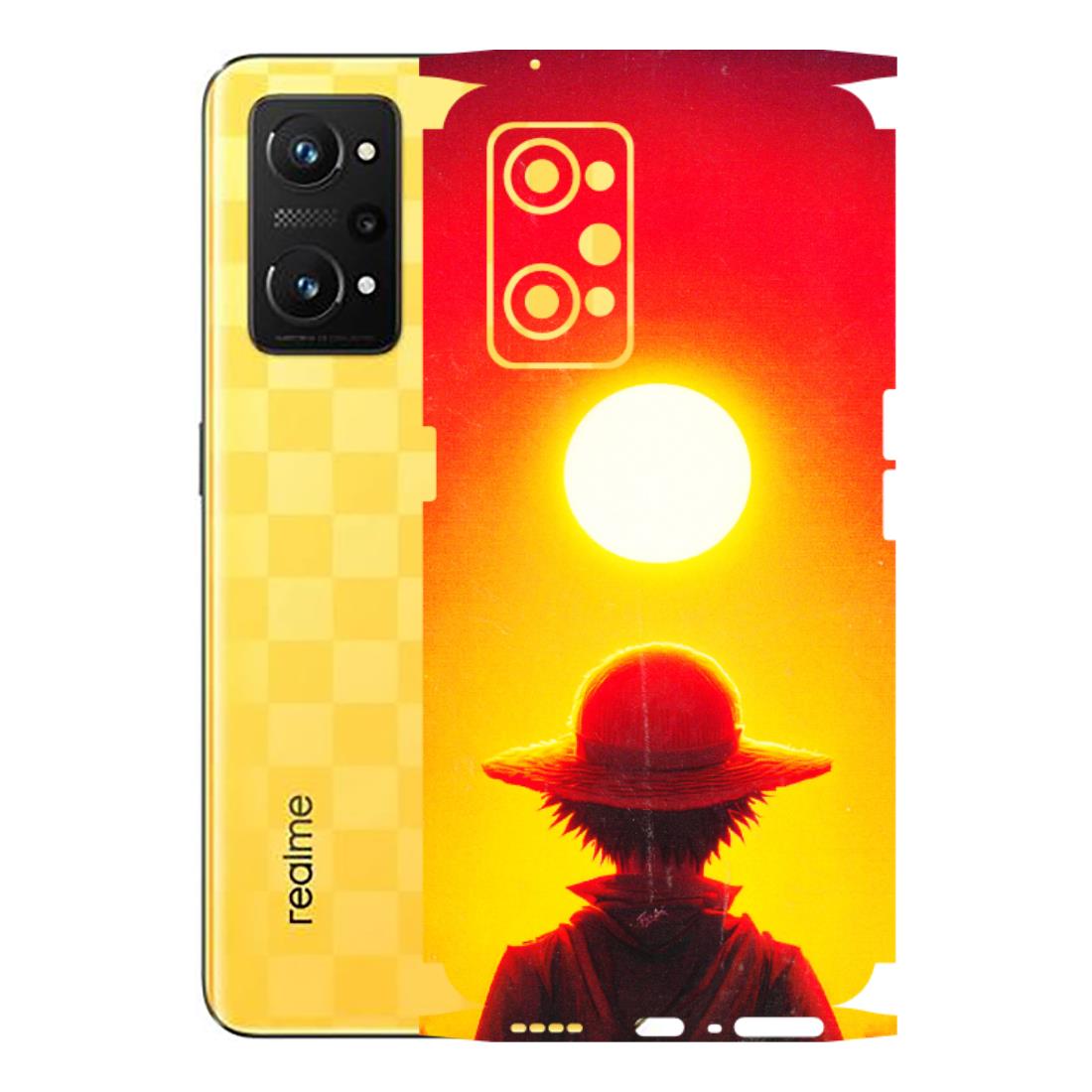 Realme Phone Skins (All Models) - Cool Sunset With Monkey D.Luffy Anime - 3D Embossed Finish (L-329) Realme GT Neo 3T