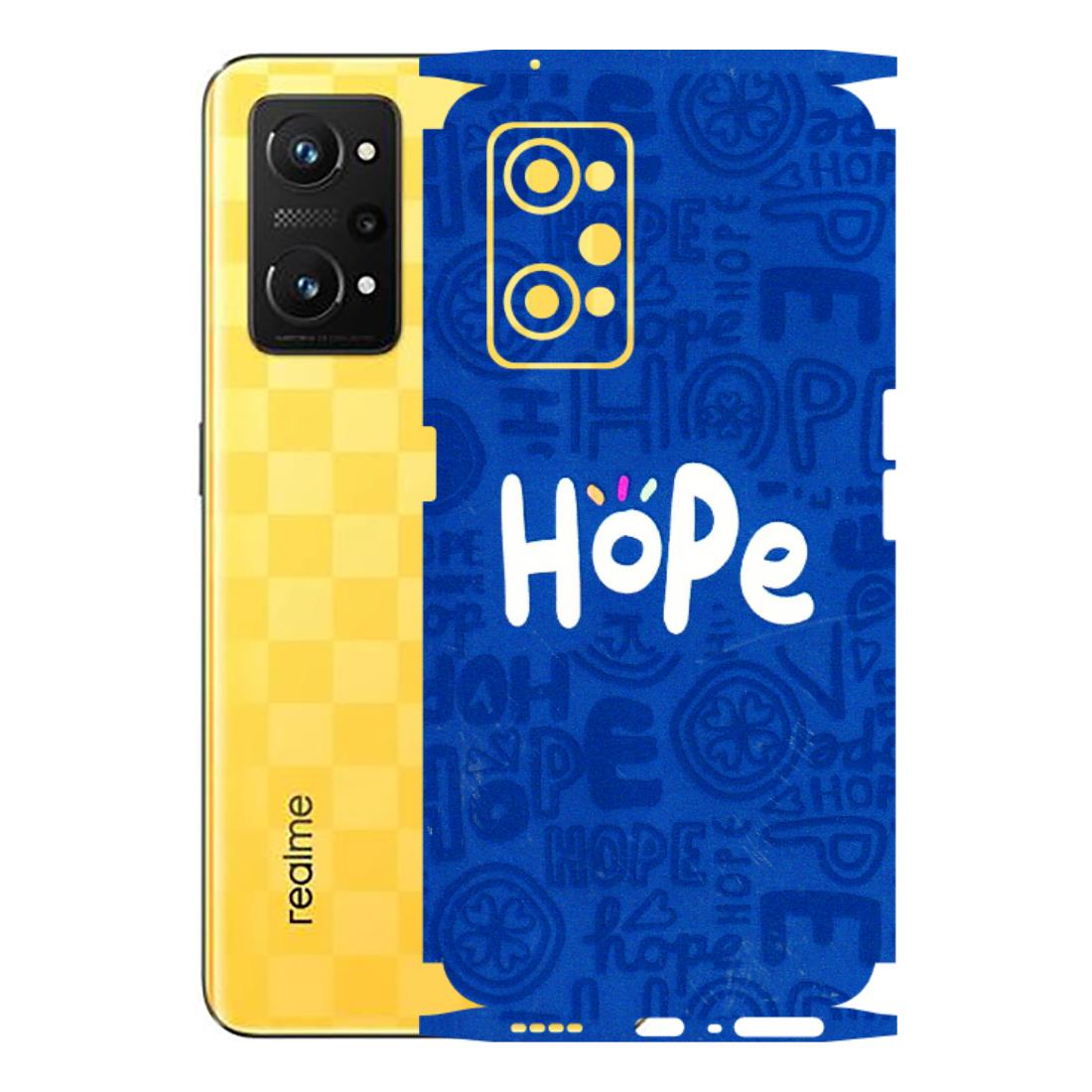 Realme Phone Skins (All Models) - Hope Doodles Blue - 3D Embossed Finish (L-43) Realme GT Neo 3T
