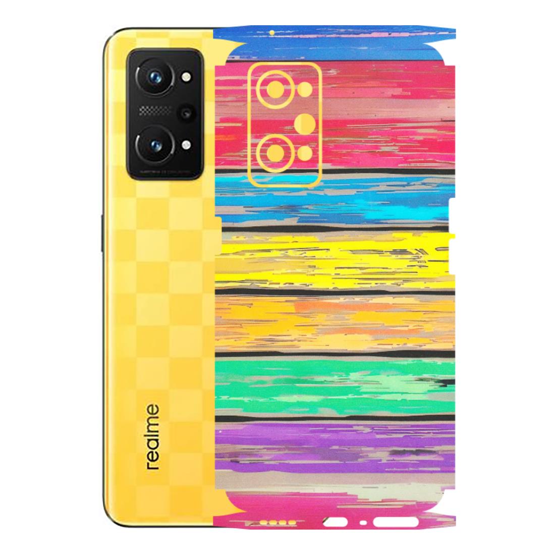Realme Phone Skins (All Models) - Multi Colour Wooden Wall - Matte Finish (M-96) Realme GT Neo 3T
