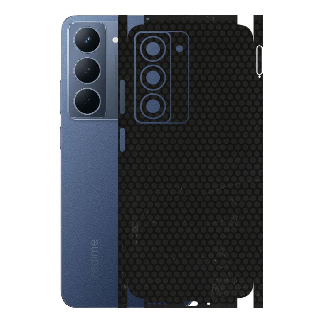 Realme Phone Skins (All Models) - Black honeycomb - 3D Embossed Finish (L-114) Realme P3X