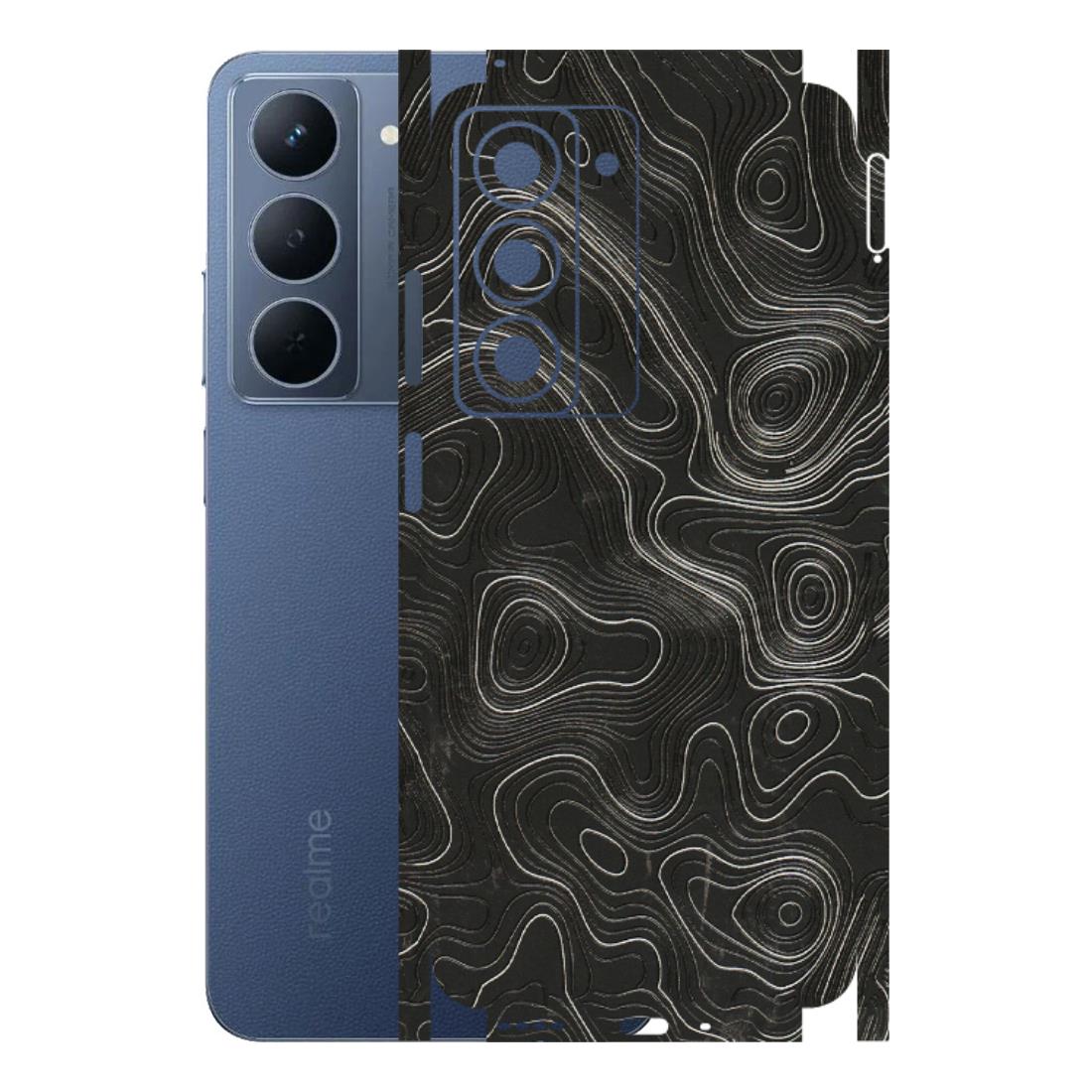 Realme Phone Skins (All Models) - Abstract White Line Map - 3D Embossed Finish (L-269) Realme P3X