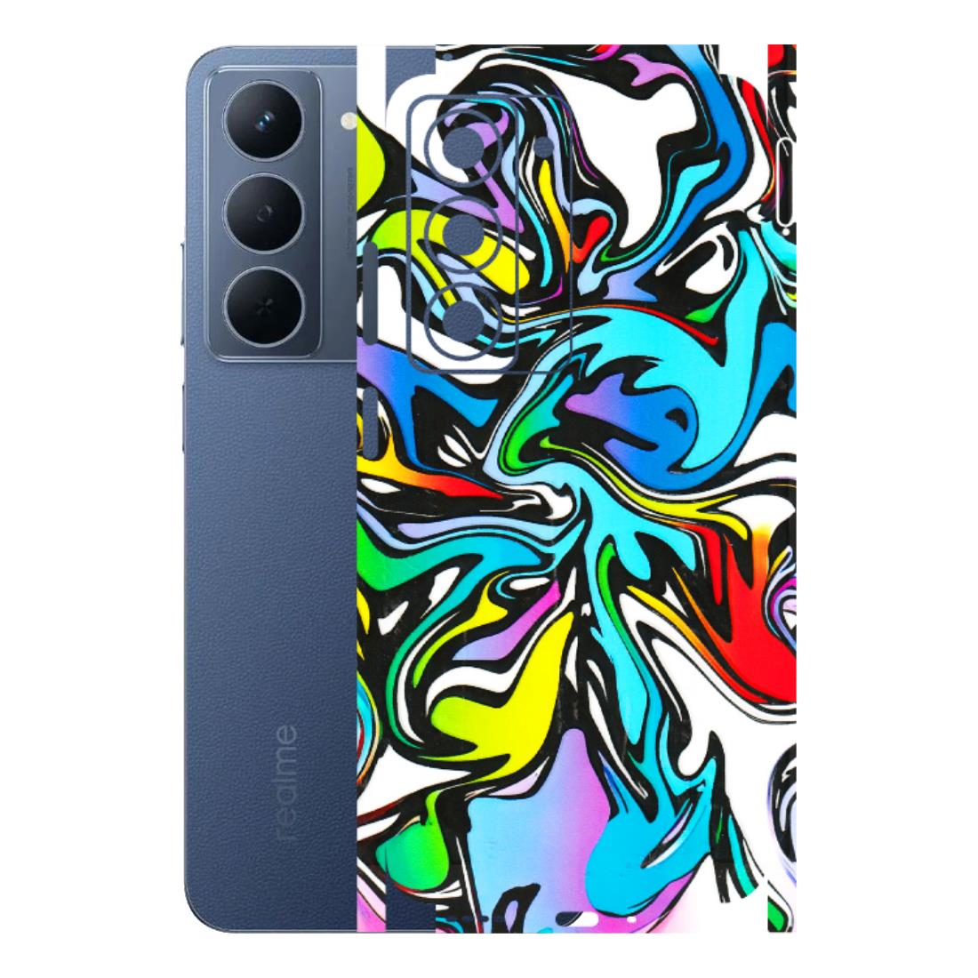 Realme Phone Skins (All Models) - Abstract Colour Paints - 3D Embossed Finish (L-271) Realme P3X