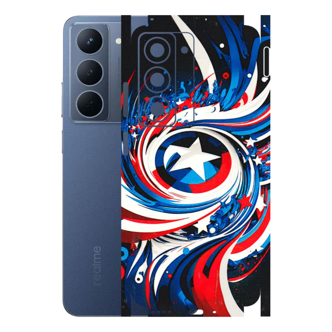 Realme Phone Skins (All Models) - Captain America Logo - 3D Embossed Finish (L-307) Realme P3X
