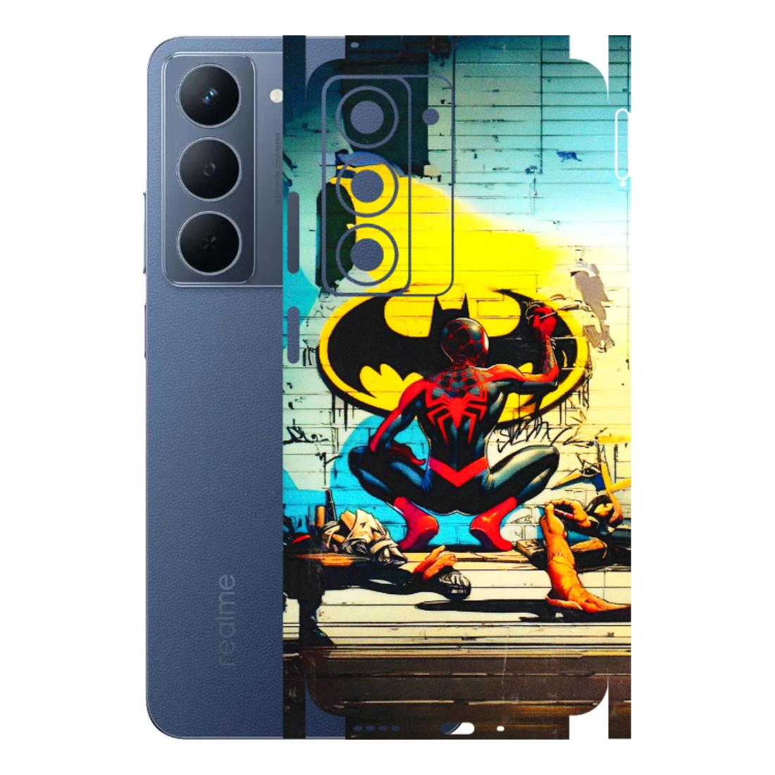 Realme Phone Skins (All Models) - New Spiderman Bat Logo - 3D Embossed Finish (L-309) Realme P3X
