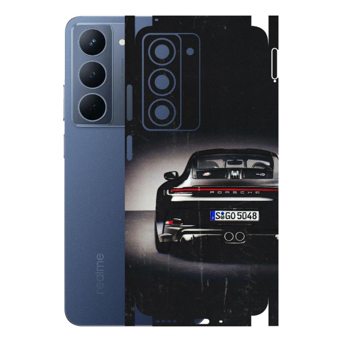 Realme Phone Skins (All Models) - New Black Porsche GT3 - 3D Embossed Finish (L-327) Realme P3X