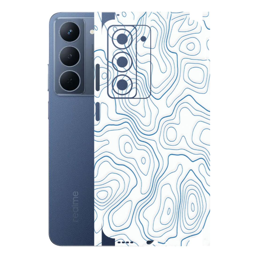Realme Phone Skins (All Models) - Blue And White Swirls - Matte Finish (M-139) Realme P3X