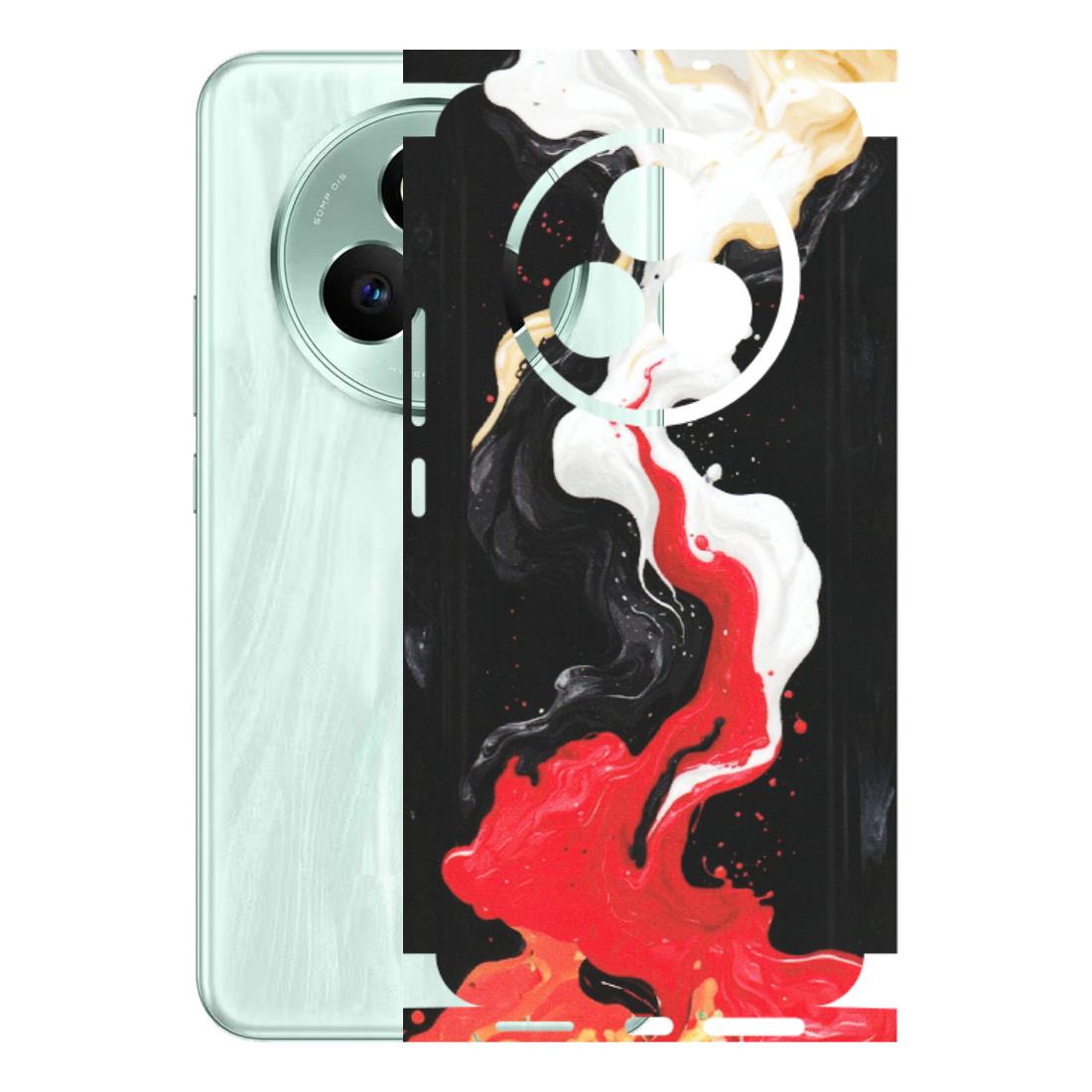 Realme Phone Skins (All Models) - Black Red White Paint Splash Fusion - Matte Finish (M-56) Realme P3 Pro