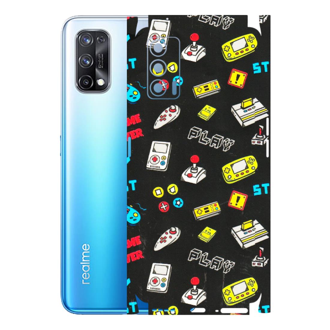Realme Phone Skins (All Models) - Gaming Doodles - 3D Embossed Finish (L-224) Realme X7 5G