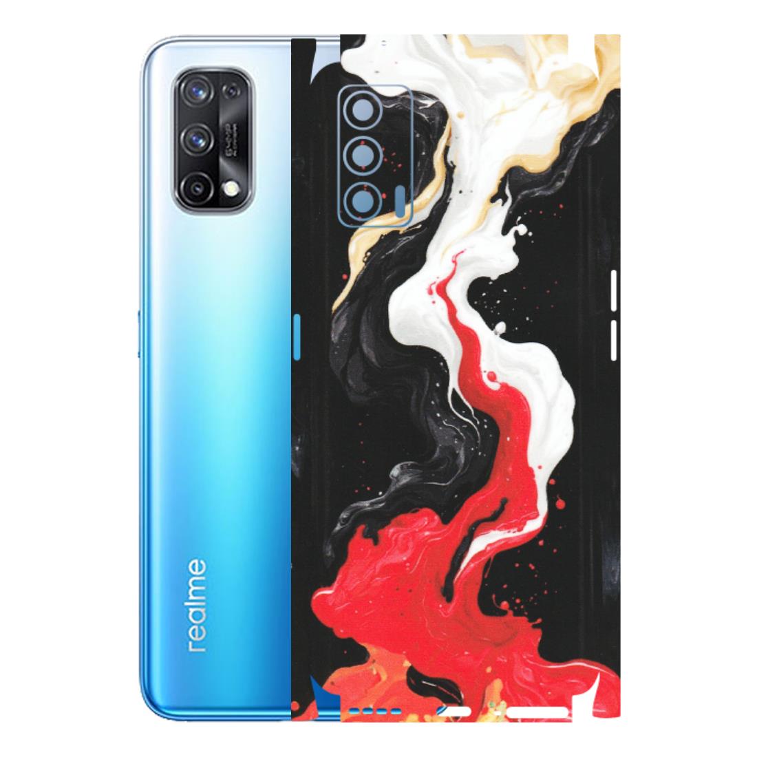 Realme Phone Skins (All Models) - Black Red White Paint Splash Fusion - Matte Finish (M-56) Realme X7 5G