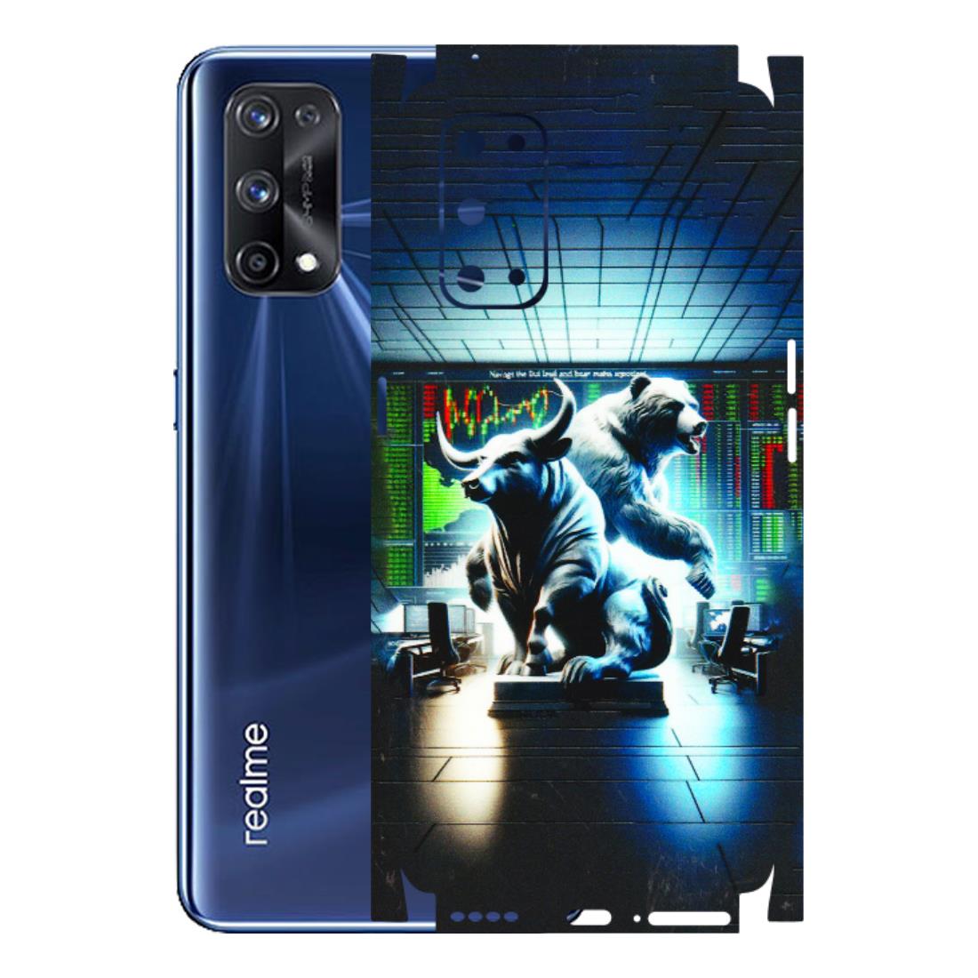 Realme Phone Skins (All Models) - Stock Market Sensex Bear vs Bulls - 3D Embossed Finish (L-15) Realme X7 Pro (5G)