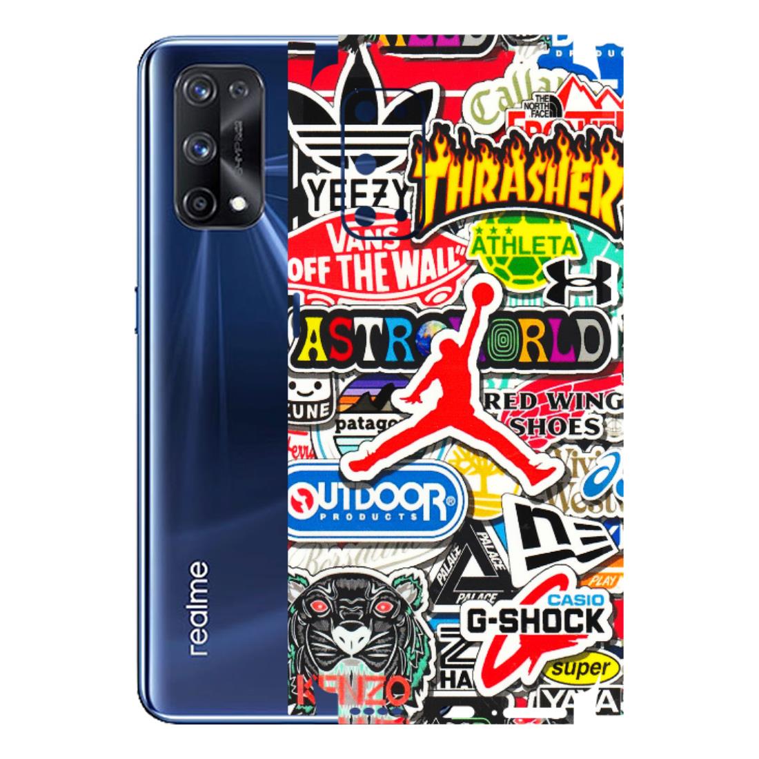 Realme Phone Skins (All Models) - Multi Brands Sticker Graffiti - 3D Embossed Finish (L-37) Realme X7 Pro (5G)