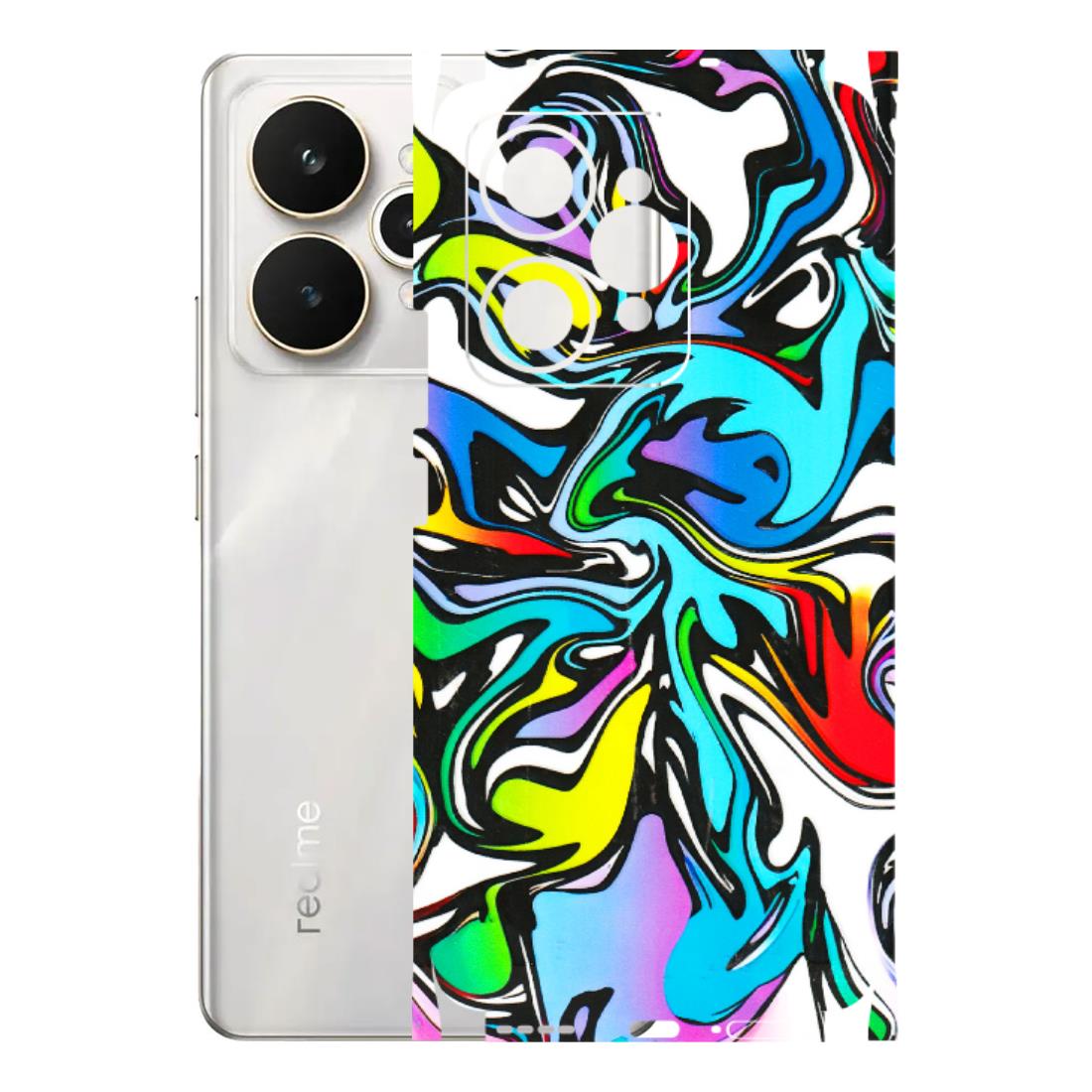 Realme Phone Skins (All Models) - Abstract Colour Paints - 3D Embossed Finish (L-271) Realme 15 5G