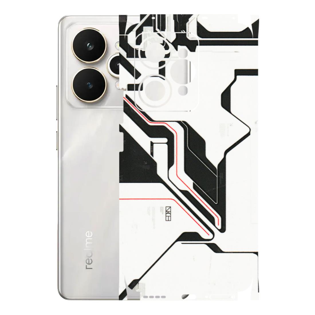 Realme Phone Skins (All Models) - White Techy Logo - 3D Embossed Finish (L-312) Realme 15 5G