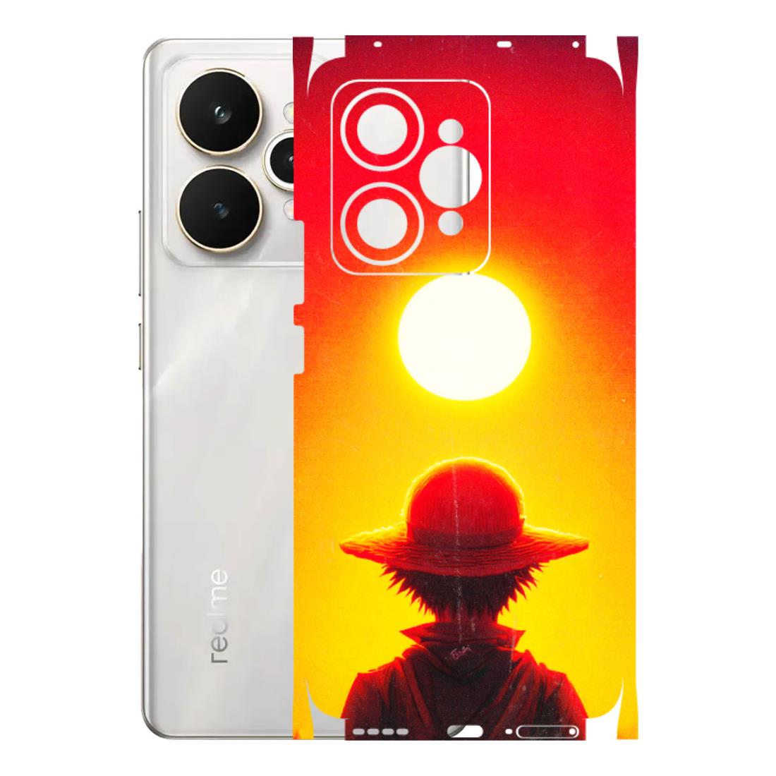 Realme Phone Skins (All Models) - Cool Sunset With Monkey D.Luffy Anime - 3D Embossed Finish (L-329) Realme 15 5G