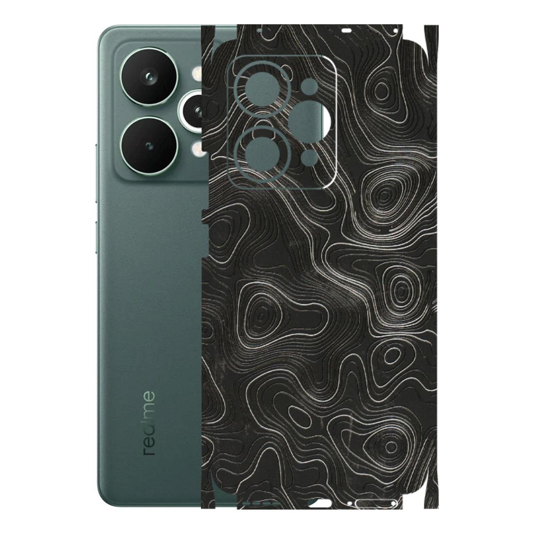 Realme Phone Skins (All Models) - Abstract White Line Map - 3D Embossed Finish (L-269) Realme 15 Pro 5G