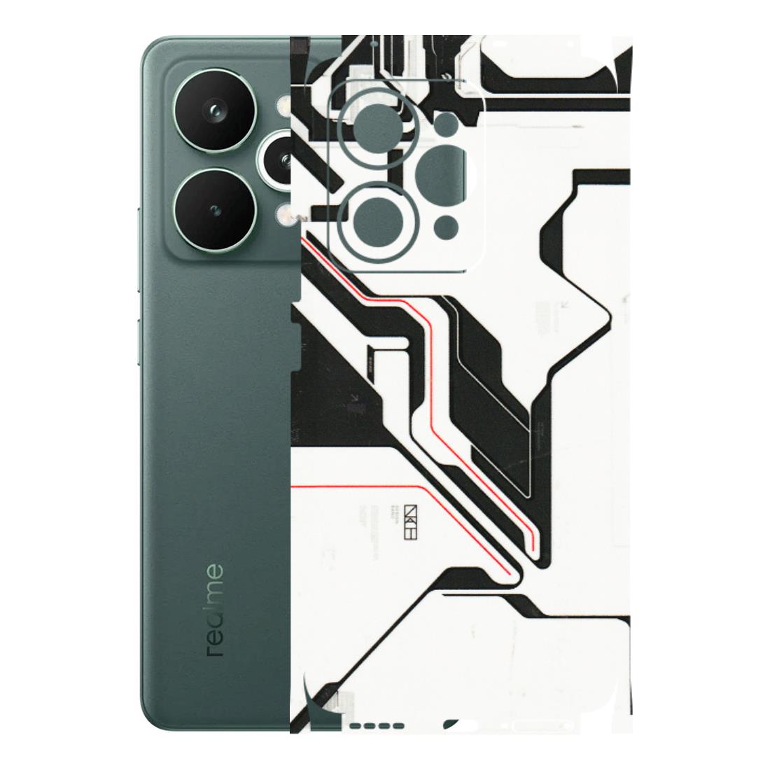 Realme Phone Skins (All Models) - White Techy Logo - 3D Embossed Finish (L-312) Realme 15 Pro 5G