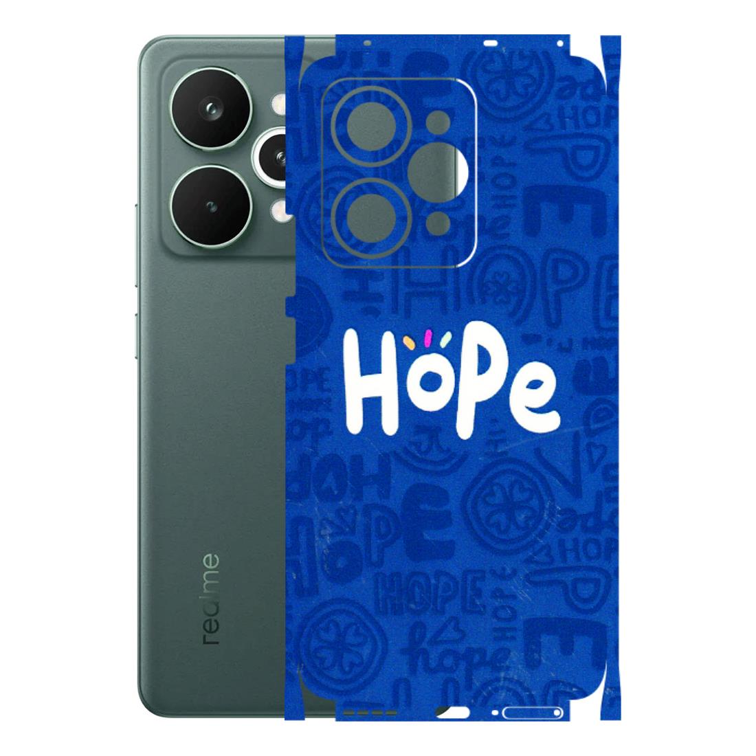 Realme Phone Skins (All Models) - Hope Doodles Blue - 3D Embossed Finish (L-43) Realme 15 Pro 5G