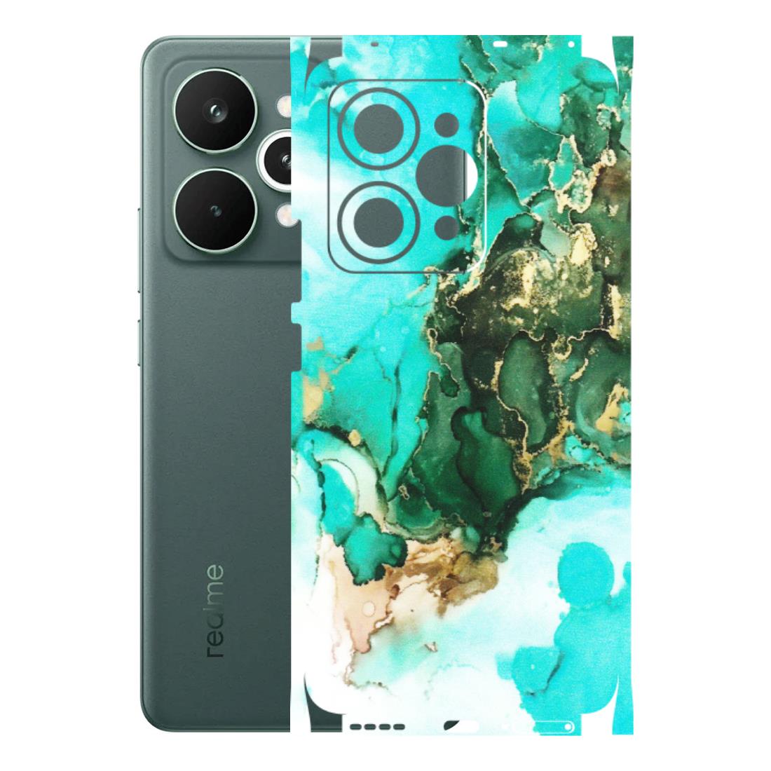 Realme Phone Skins (All Models) - The Blue Gold Marble - Matte Finish (M-124) Realme 15 Pro 5G