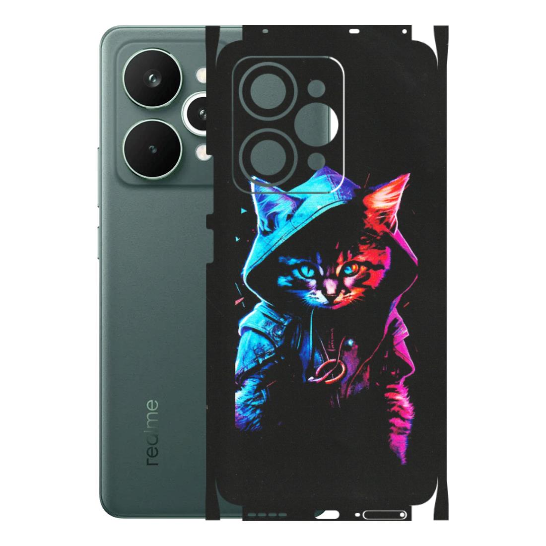 Realme Phone Skins (All Models) - Cyberpunk Cat - Matte Finish (M-45) Realme 15 Pro 5G