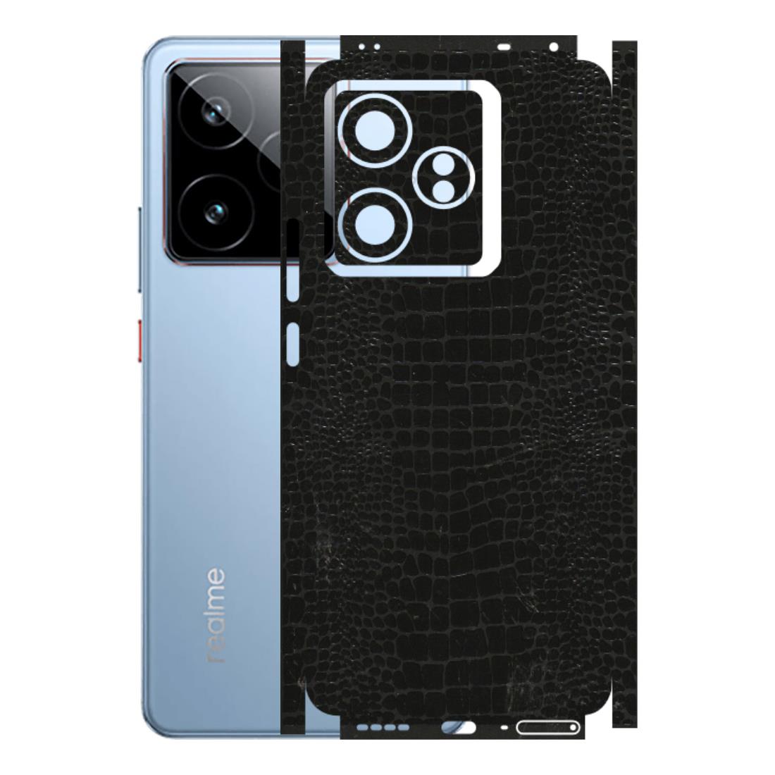 Realme Phone Skins (All Models) - Snake Leather Black - 3D Embossed Finish (L-107) Realme GT7 5G