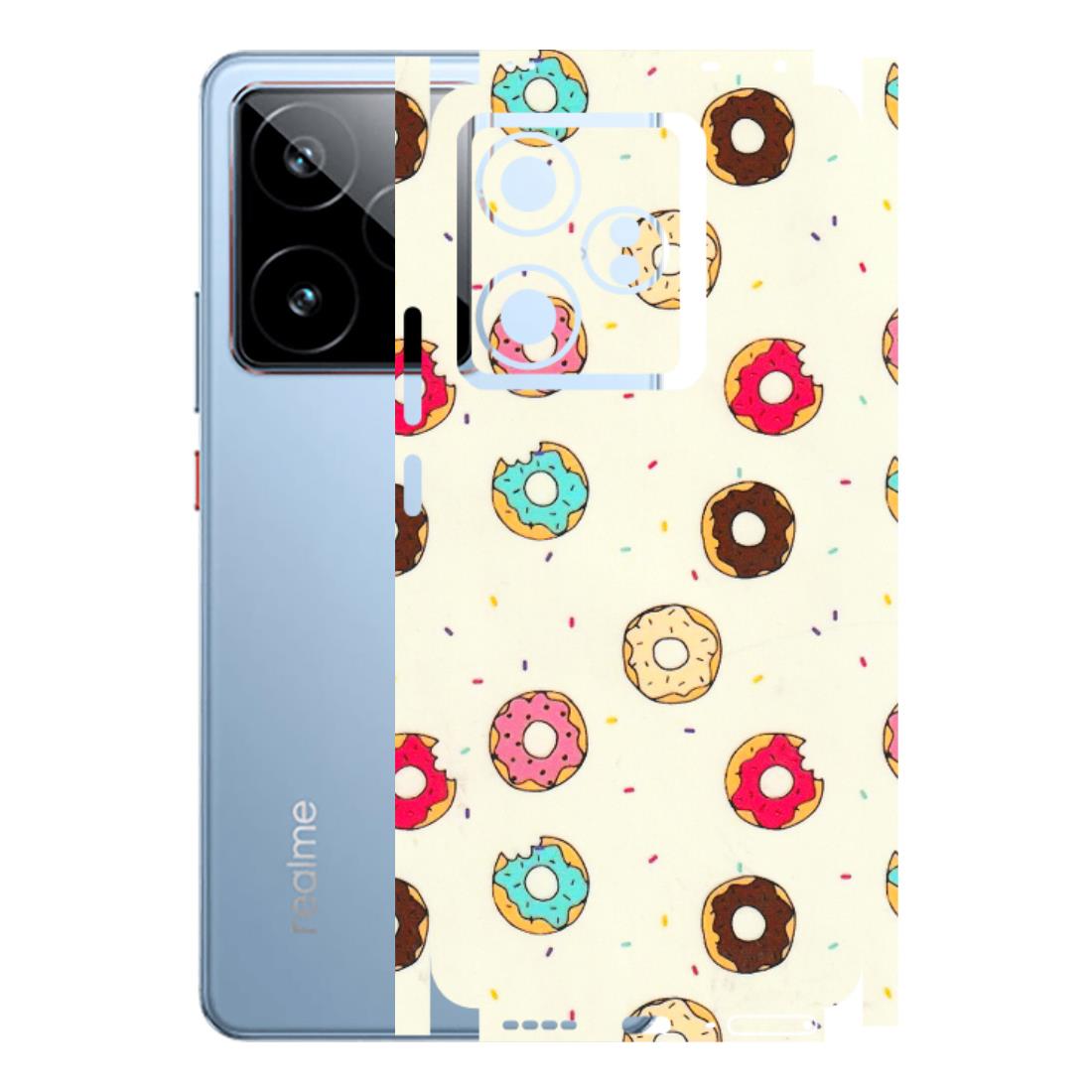 Realme Phone Skins (All Models) - Mini Donuts Doodle Art - 3D Embossed Finish (L-122) Realme GT7 5G
