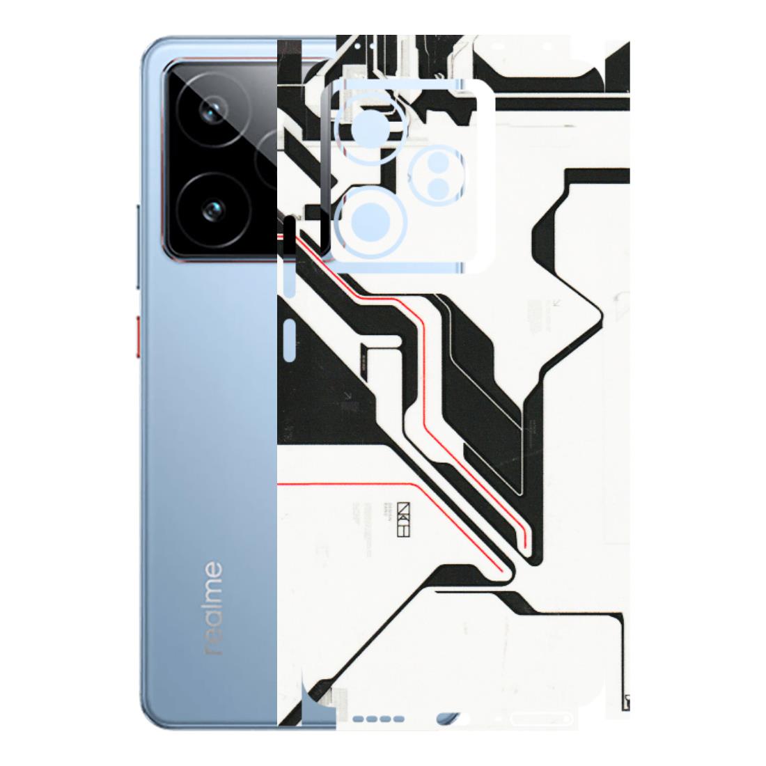 Realme Phone Skins (All Models) - White Techy Logo - 3D Embossed Finish (L-312) Realme GT7 5G