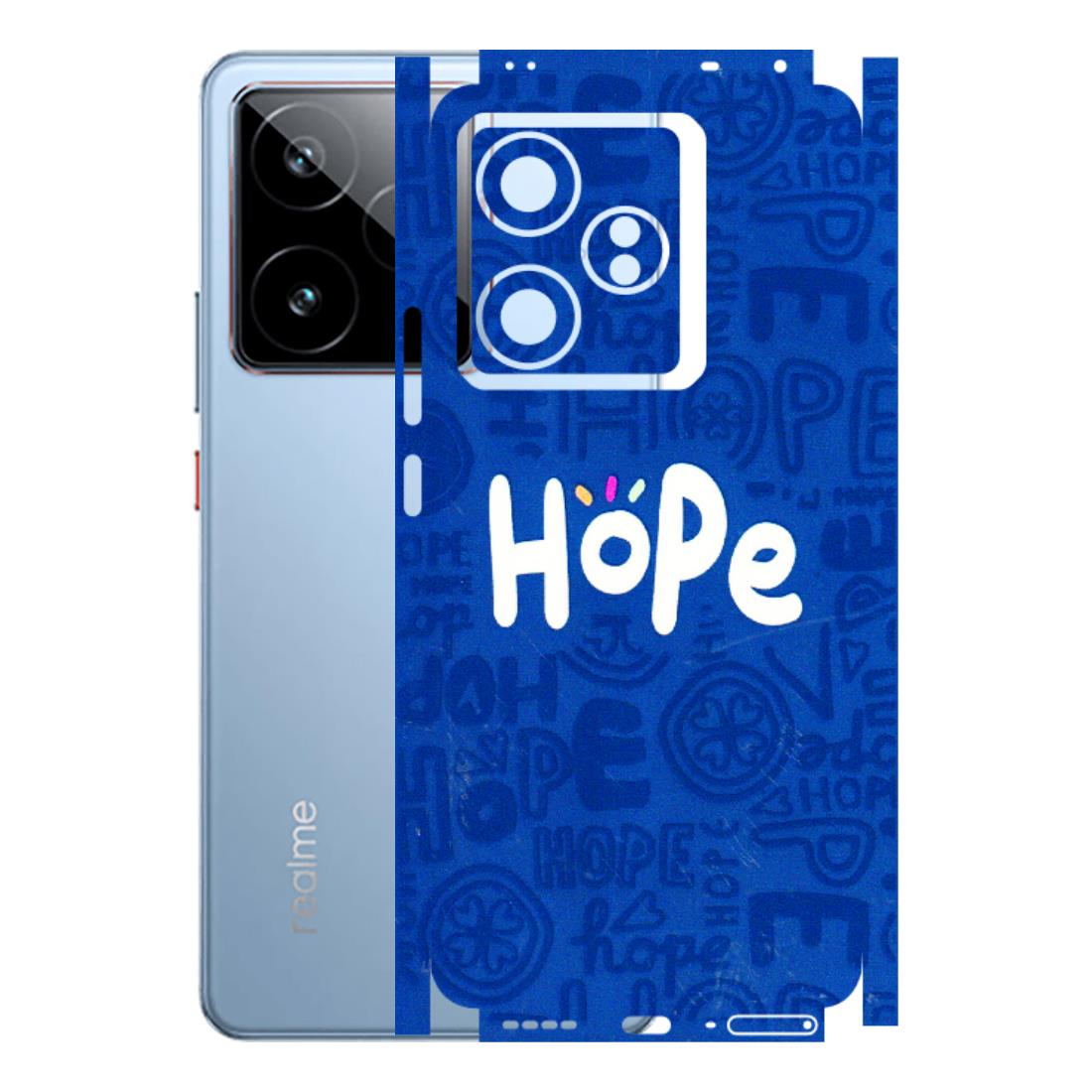 Realme Phone Skins (All Models) - Hope Doodles Blue - 3D Embossed Finish (L-43) Realme GT7 5G